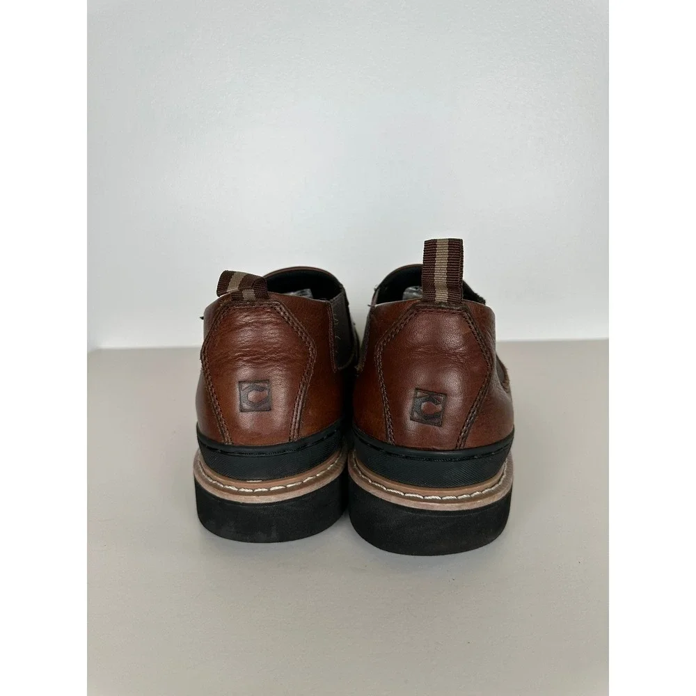 Chinook Mens Brown Leather Slip On Chelsea Boots Size 11 Ultra Grip Work Outdoor